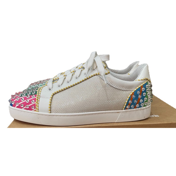 Christian Louboutin Seavaste 2 Orlato White Leather Spiked Sneakers Men’s 43 - Picture 2 of 10
